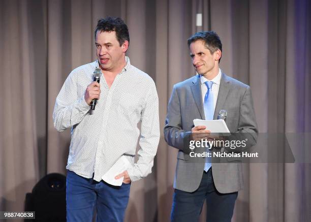James Wesley and Seth Rudetsky performs ar the Concert For America: Stand Up, Sing Out! at The Great Hall at Cooper Union on June 30, 2018 in New...