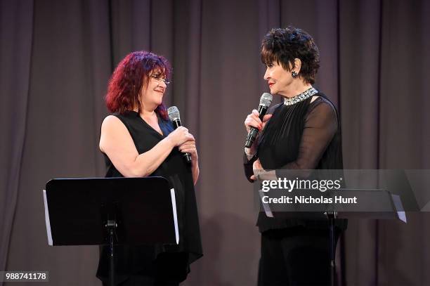 Lisa Mordente and Chita Rivera performs at the Concert For America: Stand Up, Sing Out! at The Great Hall at Cooper Union on June 30, 2018 in New...