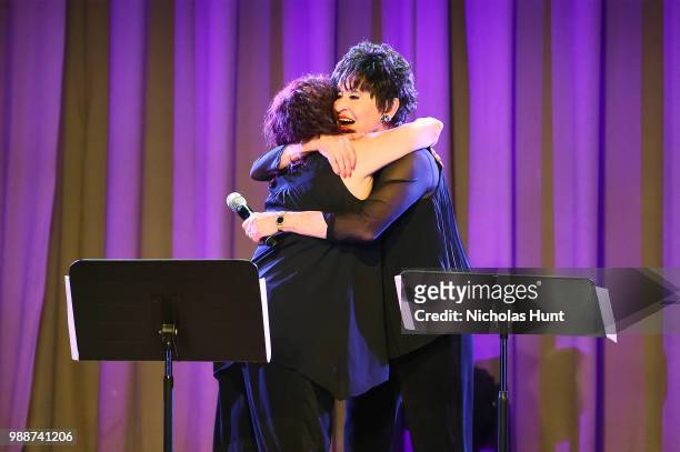Lisa Mordente and Chita Rivera performs at the Concert For America: Stand Up, Sing Out! at The Great Hall at Cooper Union on June 30, 2018 in New...