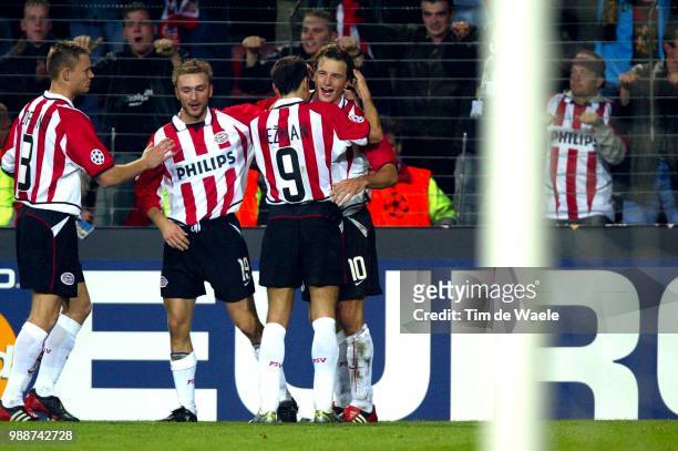 Eindhoven,Netherlands --- Champions League Soccer 2002 Psv Eindhoven Vs Aj Auxerre. Arnold Bruggink Celebrates After Scoring His First Goal ]]]??...