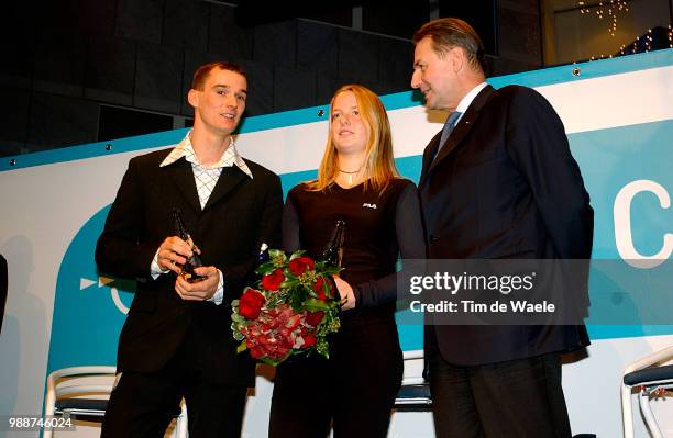 Sports Men - Woman Of 2002, Everts Stefan, Clijsters Elke, Rogge Jacques, President, Voorzitter, Ioc, Coi, Sportif De L'Annee, Homme, Femme,...