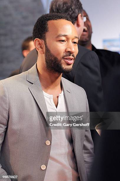 Recording artist John Legend attends the 2010 A&E Upfront at the IAC Building on May 5, 2010 in New York City.