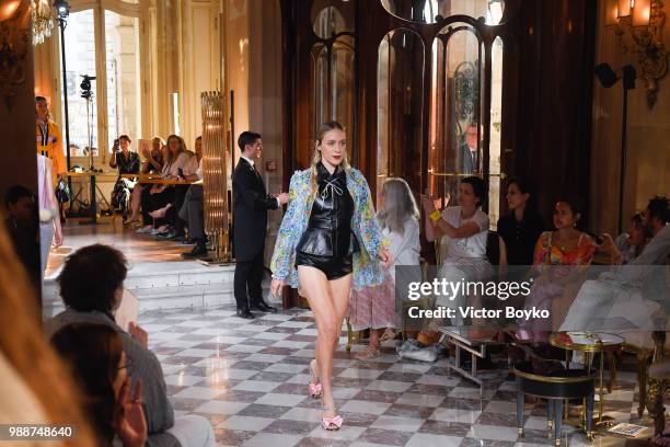 Chloe Sevigny walks the runway during Miu Miu 2019 Cruise Collection Show at Hotel Regina on June 30, 2018 in Paris, France.