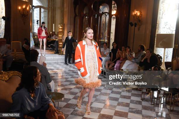 Kate Bosworth walks the runway during Miu Miu 2019 Cruise Collection Show at Hotel Regina on June 30, 2018 in Paris, France.