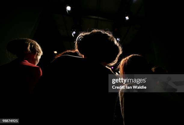 Model prepares backstage ahead of the Ae' lkemi collection show on the fourth day of Rosemount Australian Fashion Week Spring/Summer 2010/11 at the...