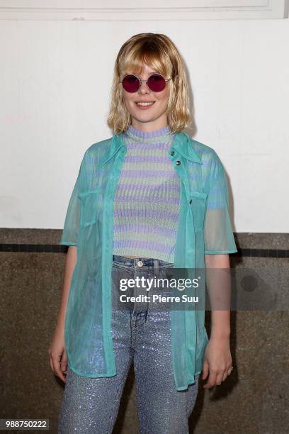 Lou Lesage attends the Acne Studios : Front Row - Paris Fashion Week - Womenswear Spring Summer 2019 show part of Paris Fashion Week on July 1, 2018...