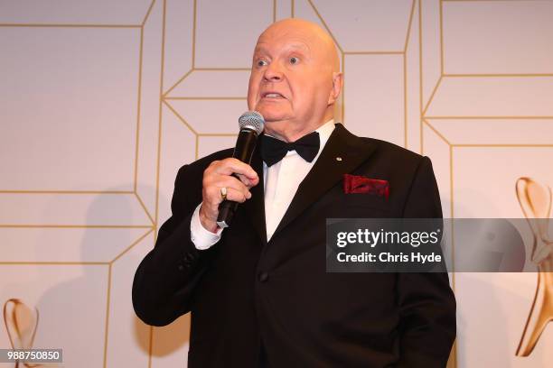 Bert Newton poses for the award forHall of Fame at the 60th Annual Logie Awards at The Star Gold Coast on July 1, 2018 in Gold Coast, Australia.