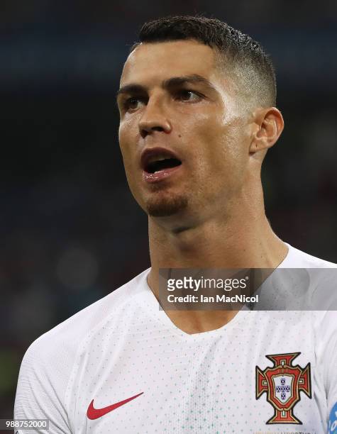 Cristiano Ronaldo of Portugal is seen during the 2018 FIFA World Cup Russia Round of 16 match between Uruguay and Portugal at Fisht Stadium on June...