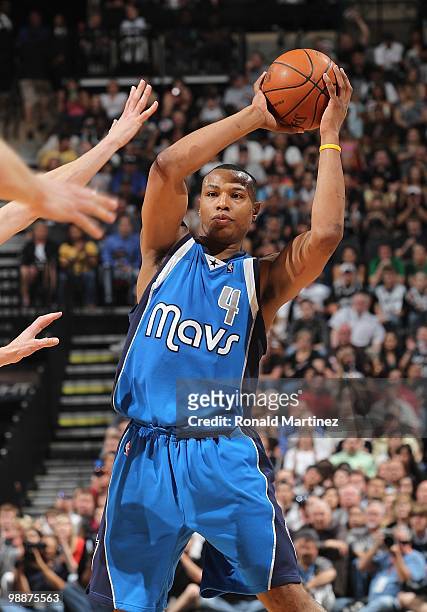 Caron Butler of the Dallas Mavericks in Game Four of the Western Conference Quarterfinals during the 2010 NBA Playoffs at AT&T Center on April 25,...