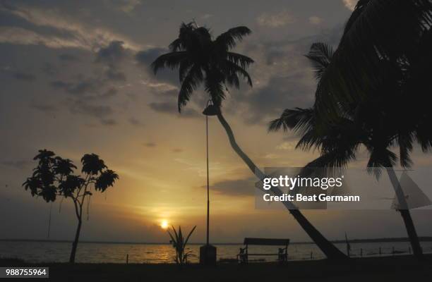 sunset in the backwaters of kerala, india - germann stock pictures, royalty-free photos & images