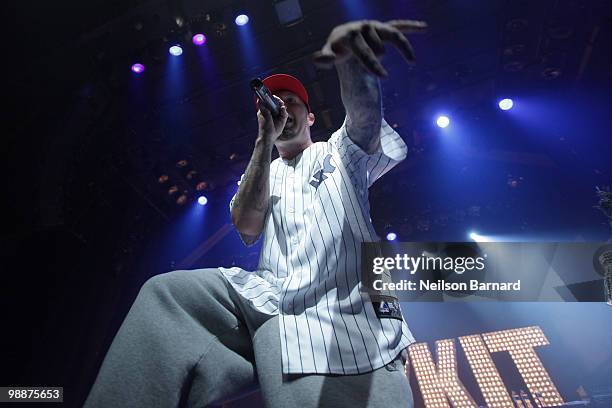 Fred Durst of Limp Bizkit performs on stage at Gramercy Theatre on May 5, 2010 in New York City.