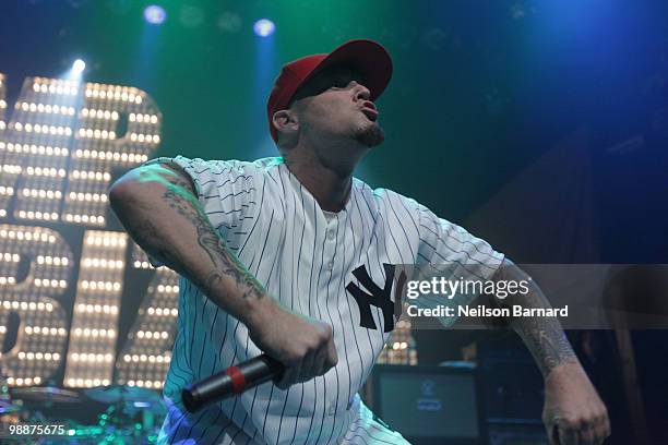 Fred Durst of Limp Bizkit performs on stage at Gramercy Theatre on May 5, 2010 in New York City.