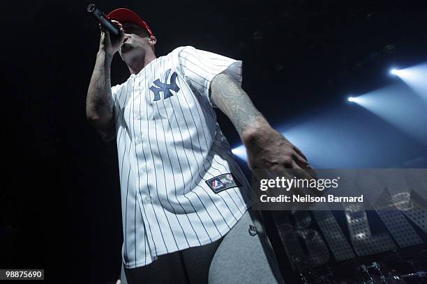 Fred Durst of Limp Bizkit performs on stage at Gramercy Theatre on May 5, 2010 in New York City.