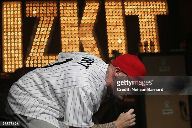 Fred Durst of Limp Bizkit performs on stage at Gramercy Theatre on May 5, 2010 in New York City.
