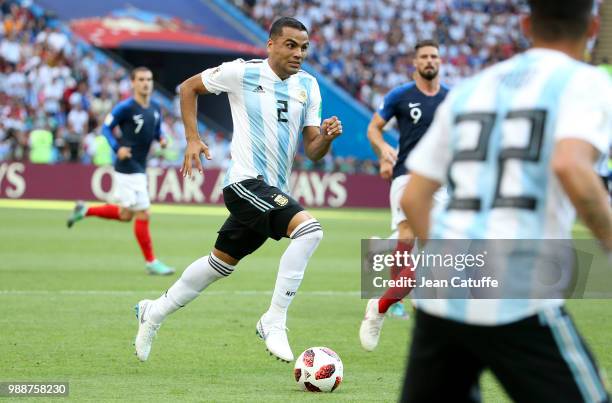 Gabriel Mercado of Argentina during the 2018 FIFA World Cup Russia Round of 16 match between France and Argentina at Kazan Arena on June 30, 2018 in...