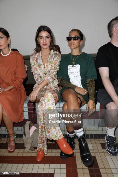 Camila Coelho and Poppy Ajudha attends the Acne Studios : Front Row - Paris Fashion Week - Womenswear Spring Summer 2019 show part of Paris Fashion...