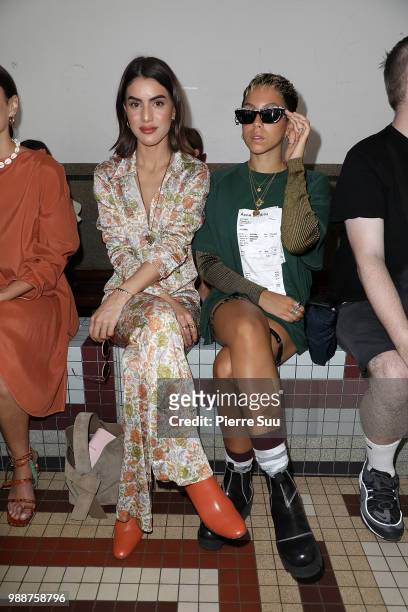 Camila Coelho and Poppy Ajudha attends the Acne Studios : Front Row - Paris Fashion Week - Womenswear Spring Summer 2019 show part of Paris Fashion...