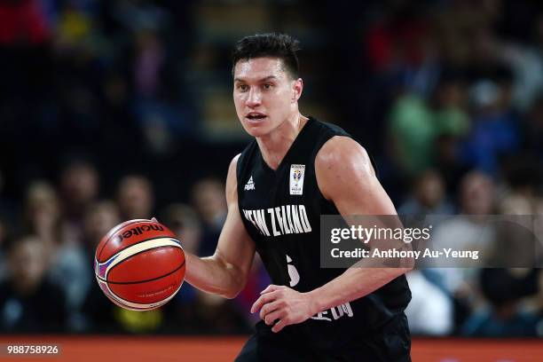 Jarrod Kenny of New Zealand in action during the FIBA World Cup Qualifying match between the New Zealand Tall Blacks and China at Spark Arena on July...