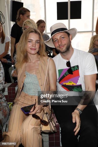 Natalia Vodianova and Derek Blasberg attend the Acne Studios : Front Row - Paris Fashion Week - Womenswear Spring Summer 2019 show part of Paris...