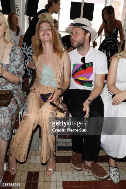 Natalia Vodianova and Derek Blasberg attend the Acne Studios : Front Row - Paris Fashion Week - Womenswear Spring Summer 2019 show part of Paris...
