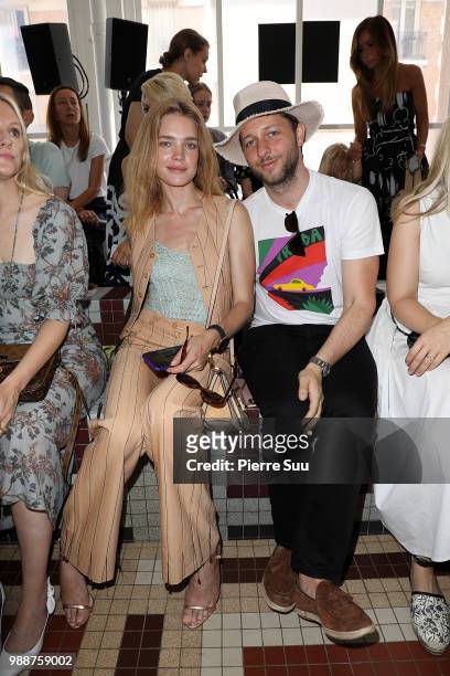 Natalia Vodianova and Derek Blasberg attend the Acne Studios : Front Row - Paris Fashion Week - Womenswear Spring Summer 2019 show part of Paris...
