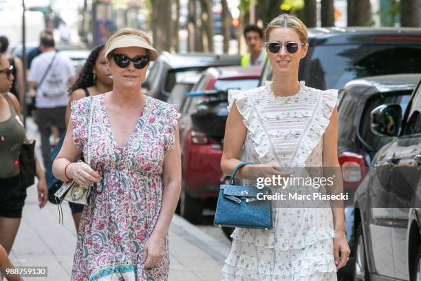 Katy Hilton and daughter Nicky Rotschild Hilton are seen on July 1, 2018 in Paris, France.