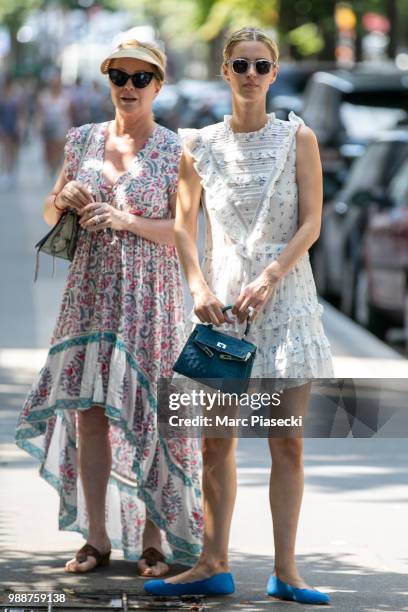 Katy Hilton and daughter Nicky Rotschild Hilton are seen on July 1, 2018 in Paris, France.