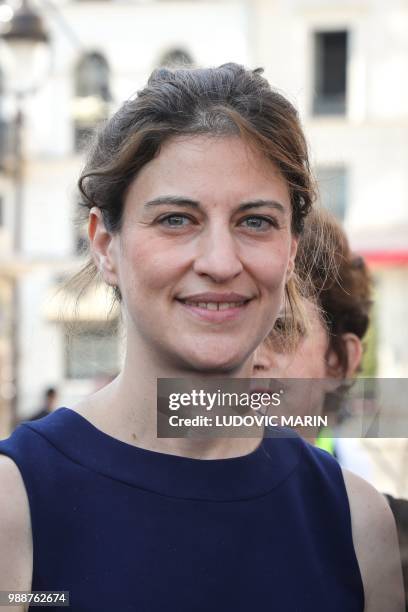 Former French Junior Minister for Victims Aid Juliette Meadel attends the burial ceremony for former French politician and Holocaust survivor Simone...
