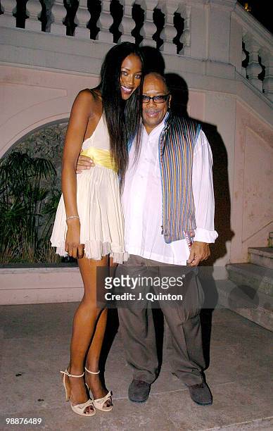 Naomi Campbell and Quincy Jones