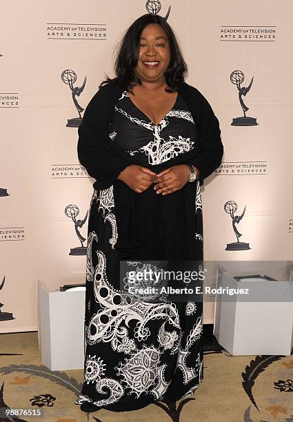 Producer Shonda Rhimes arrives at the Academy of Television Arts & Sciences' 3rd Annual Academy Honors at the Beverly Hills Hotel on May 5, 2010 in...