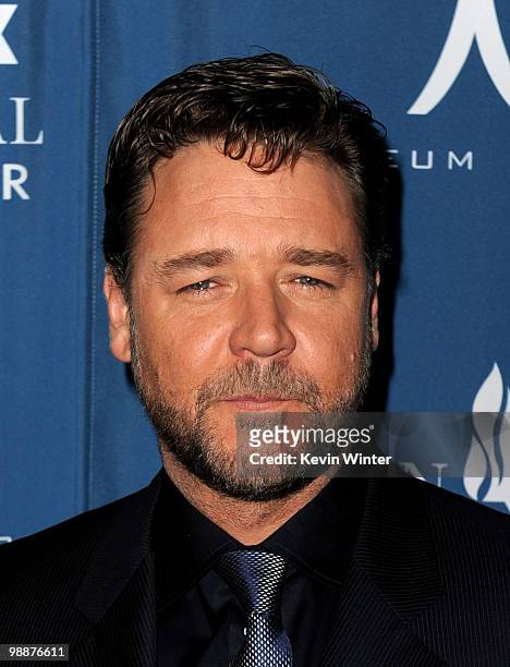 Actor Russell Crowe arrives at the Simon Wiesenthal Center's 2010 Humanitarian Award Ceremony at the Beverly Wilshire Hotel on May 5, 2010 in Beverly...