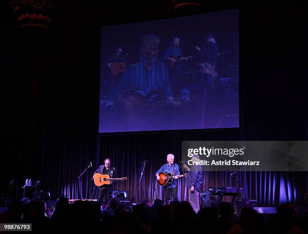 David Crosby, Stephen Stills and Graham Nash of Crosby, Stills & Nash attend The Candie's Foundation Event To Prevent at Cipriani 42nd Street on May...