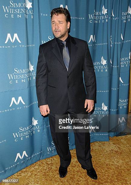 Actor Russell Crowe attends the Simon Wiesenthal Center's 2010 Humanitarian Award ceremony at the Beverly Wilshire hotel on May 5, 2010 in Beverly...