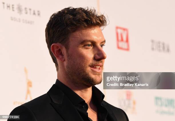 Adam Demos arrives at the 60th Annual Logie Awards at The Star Gold Coast on July 1, 2018 in Gold Coast, Australia.