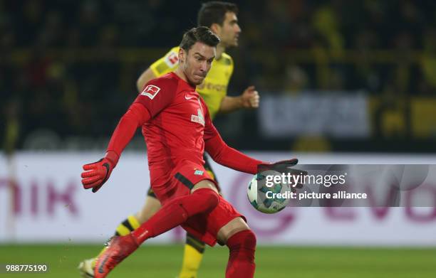 Werder's goalkeeper Jiri Pavlenka in action during the Bundesliga soccer match between Borussia Dortmund and Werder Bremen at the Signal Iduna Park...