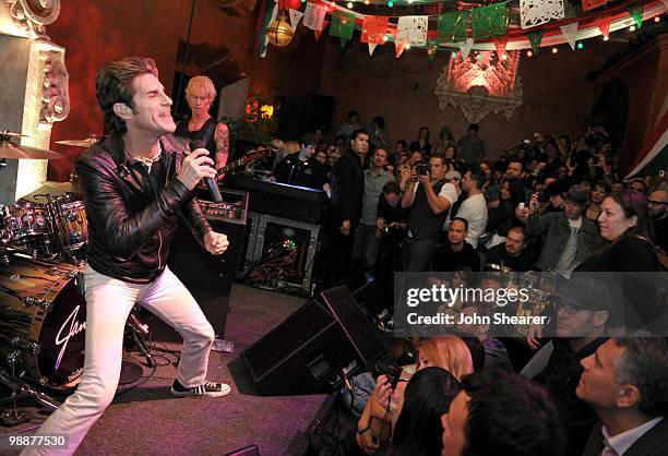 Musicians Perry Farrell and Duff McKagan of Jane's Addiction perform a Cinco De Mayo concert at Bardot on May 5, 2010 in Hollywood, California.