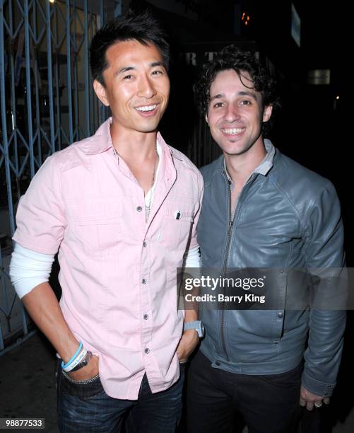 Actor James Kyson Lee and singer/actor Thomas Ian Nicholas of Thomas Nicholas Band at the CD release party for "Heroes Are Human" at Molly Malone's...