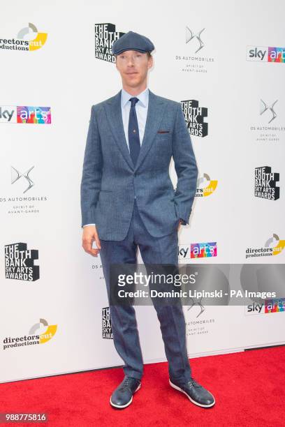 Benedict Cumberbatch arriving for the South Bank Sky Arts Awards at Savoy Hotel, central London.