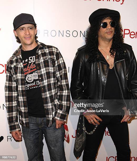 Actor Clifton Collins Jr. And Slash attend the Charlotte Ronson and JCPenney spring cocktail jam at Milk Studios on May 4, 2010 in Hollywood,...