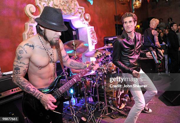 Musicians Dave Navarro, Perry Farrell, and Duff McKagan of Jane's Addiction perform a Cinco De Mayo concert at Bardot on May 5, 2010 in Hollywood,...