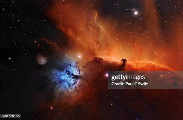 horsehead nebula, ic 434 narrowband - orion nebula stock pictures, royalty-free photos & images