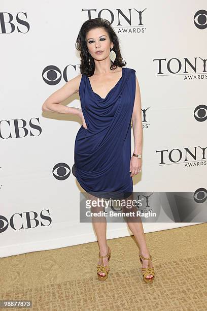 Actress Catherine Zeta-Jones attends the 2010 Tony Awards Meet the Nominees press reception at The Millennium Broadway Hotel on May 5, 2010 in New...
