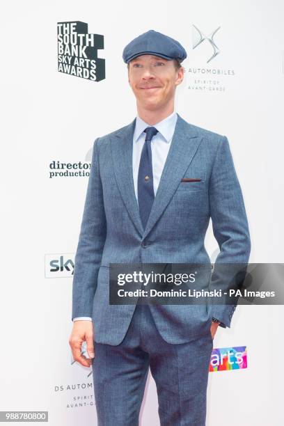 Benedict Cumberbatch arriving for the South Bank Sky Arts Awards at Savoy Hotel, central London.