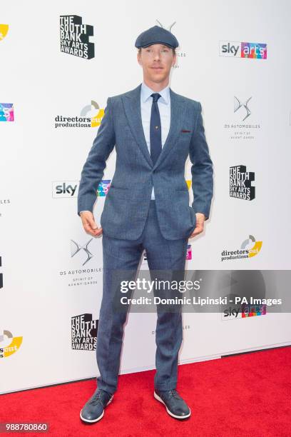Benedict Cumberbatch arriving for the South Bank Sky Arts Awards at Savoy Hotel, central London.