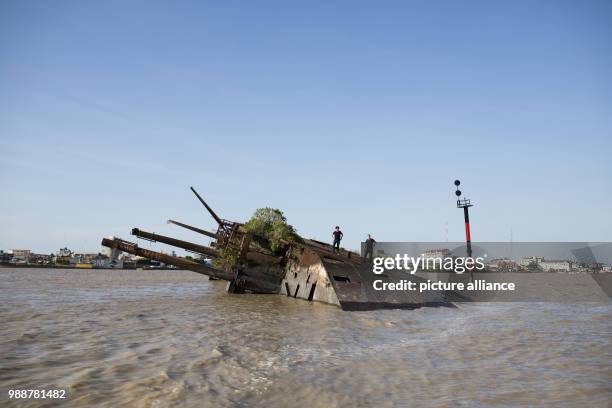 View of the wreckage of the German cargo ship 'Goslar', which sunk in 1940 outside Paramaribo, Suriname, 24 November 2017. During Hitler's invasion...