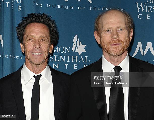 Producers Brian Grazer and Ron Howard attend the Simon Wiesenthal Center's 2010 Humanitarian Award ceremony at the Beverly Wilshire hotel on May 5,...