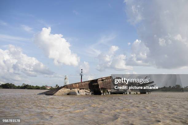 View of the wreckage of the German cargo ship 'Goslar', which sunk in 1940 outside Paramaribo, Suriname, 24 November 2017. During Hitler's invasion...