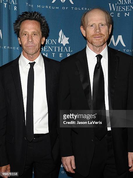 Producers Brian Grazer and Ron Howard attend the Simon Wiesenthal Center's 2010 Humanitarian Award ceremony at the Beverly Wilshire hotel on May 5,...