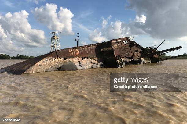 View of the wreckage of the German cargo ship 'Goslar', which sunk in 1940 outside Paramaribo, Suriname, 24 November 2017. During Hitler's invasion...