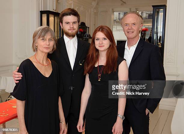 Sheila Teague, Lewis Wright, Bonnie Wright and Gary Wright attend launch of the Nuba collection at Wright And Teague at their Dover Street store on...